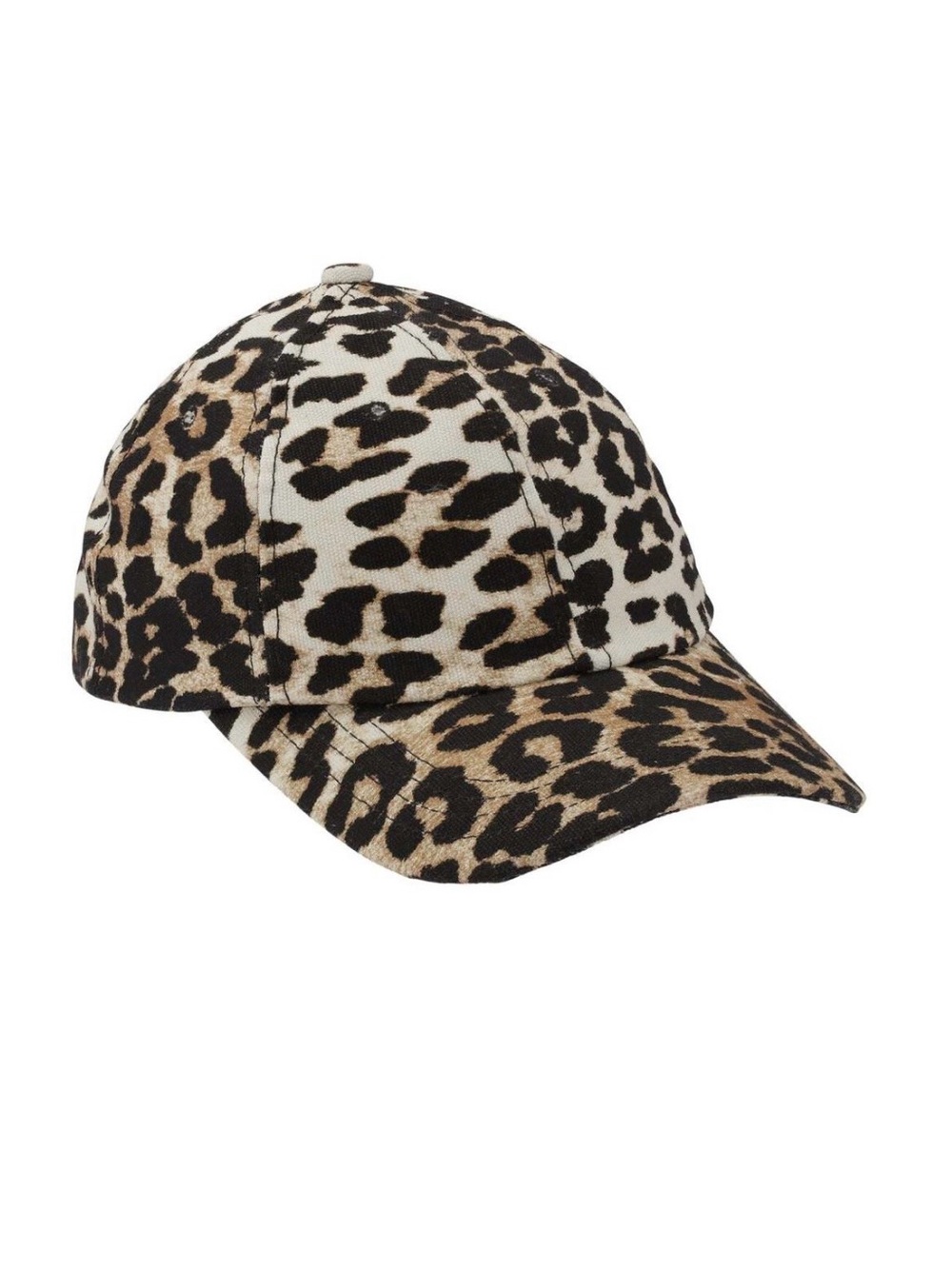 Ganni  Leopard Print Cap - Beige, Black & Brown